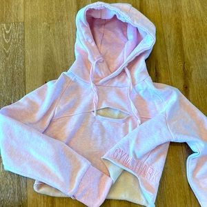 Gymshark Cropped Light Pink Hoodie